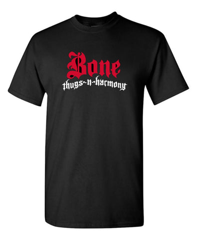 Authentic Bone Thugs n Harmony Black T-Shirt | Choose Color Logo Red/White M - LayzieGear.com