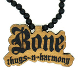 Bone Thugs N Harmony Wooden Pendant & Chain Black - LayzieGear.com