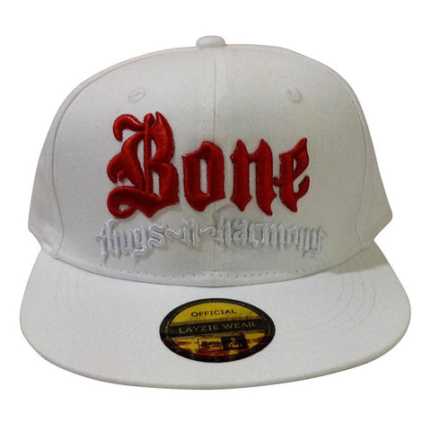 Red & White Bone Thugs n Harmony White Snapback - LayzieGear.com