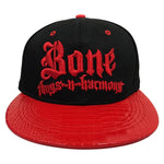 Black w/ 'Crocodile' Red Brim Bone Thugs n Harmony Snapback Hat - LayzieGear.com