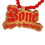 Bone Thugs N Harmony Wooden Pendant & Chain Red