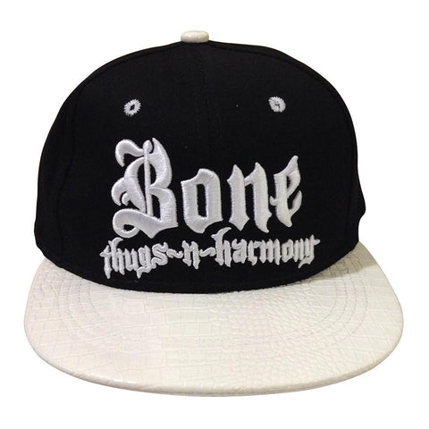 White Croc Brim Bone Thugs n Harmony Black Snapback - LayzieGear.com