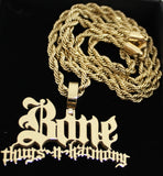 FREE Bone Thugs n Harmony Medium Pendant Chain Set Yellow Gold - LayzieGear.com